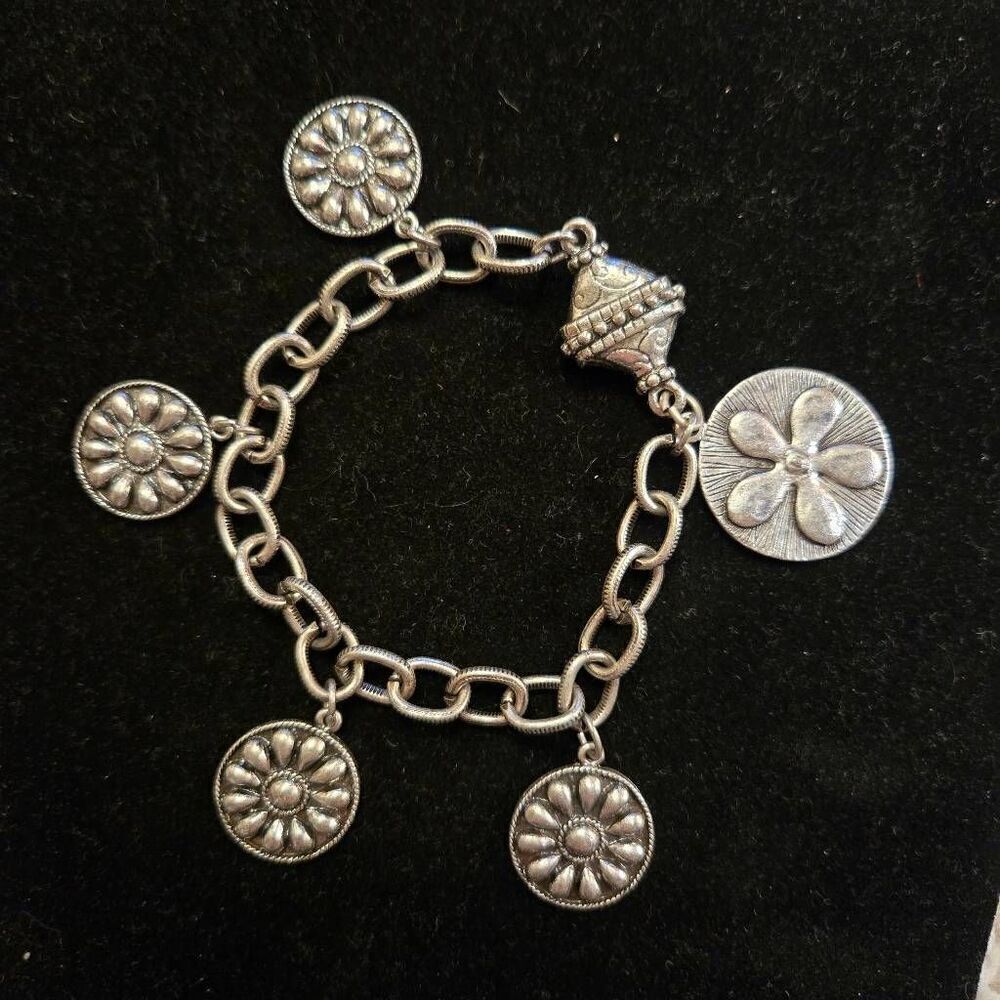 Chico's Charm Bracelet Silver Magnetic Clasp
